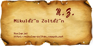 Mikulás Zoltán névjegykártya